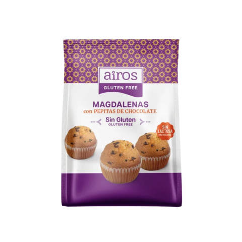 Magdalenas con pepitas de chocolate - 210 grs.