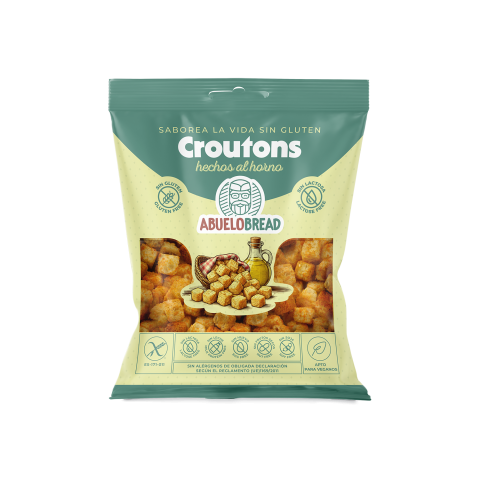 Croutons Cubitos de Pan Horneados - 70 grs. Sin gluten - AbueloBread