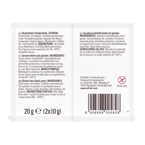 Levadura 20 g - 2 paquetitos de 10 g -