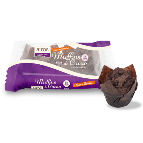 Muffins de Cacao con choco chips - 170 grs.