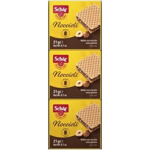 Nocciolí - Barquillos de avellanas 3x21g - Sin gluten - Schär